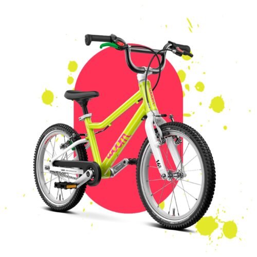Woom GO 3 Neon Lime edición limitada, vista de tres cuartos